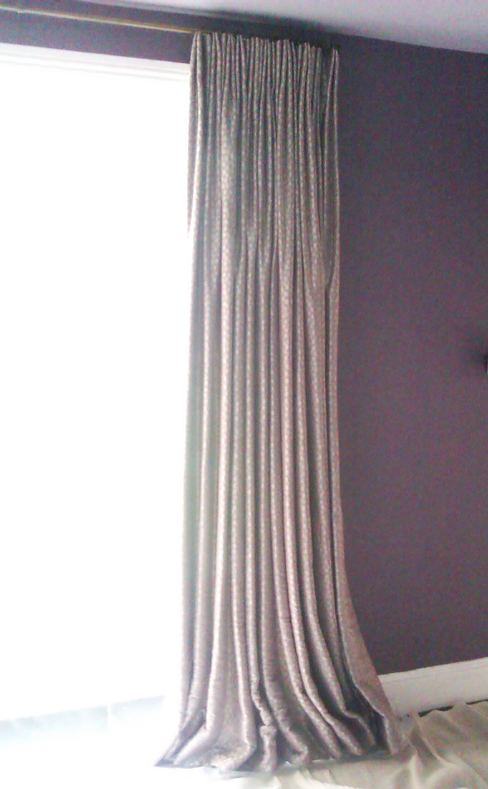 Euro pleat curtains - Romo Black fabric - Stow on the Wold