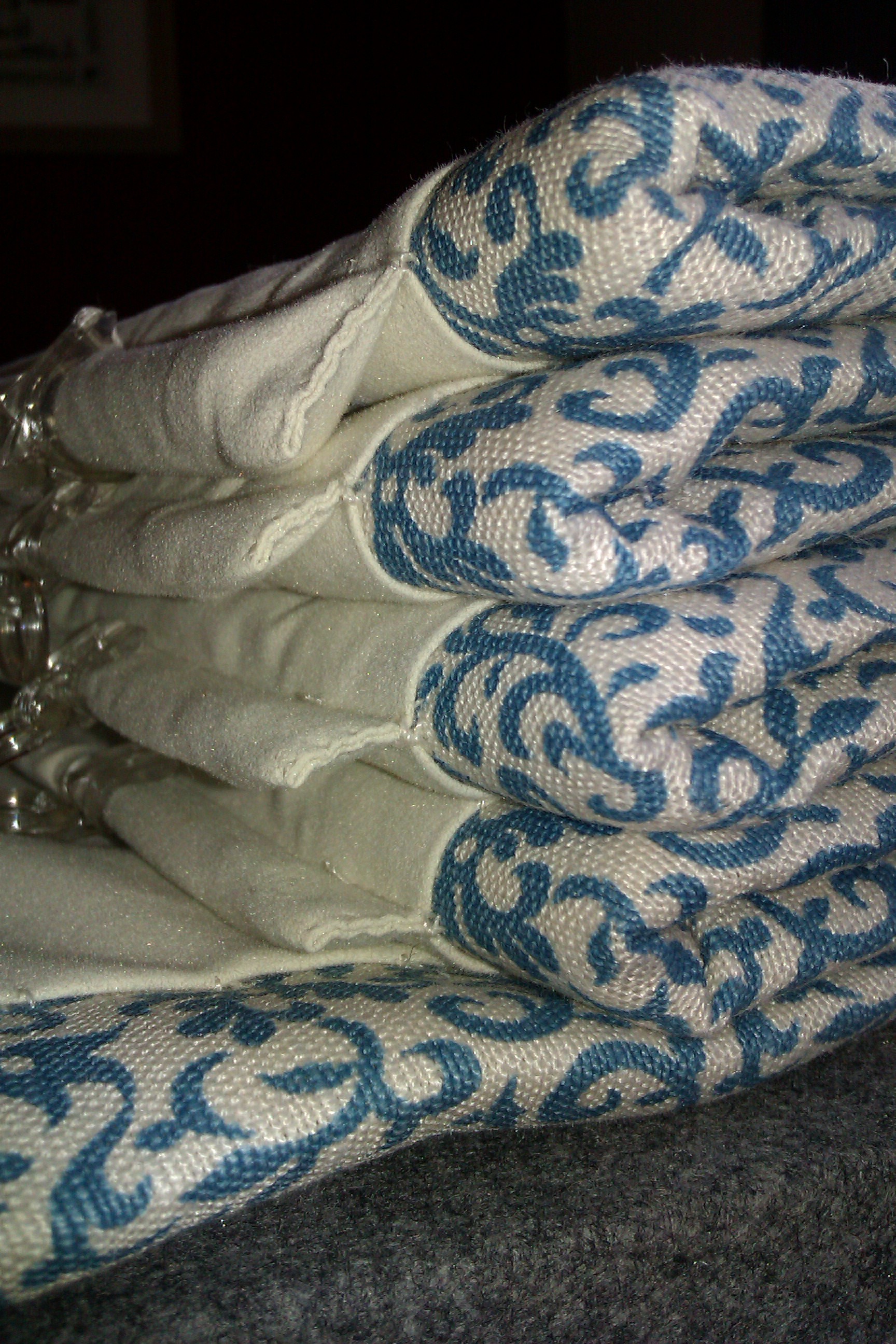 Interlined roman blind detail - made to measure, Gloucestershire