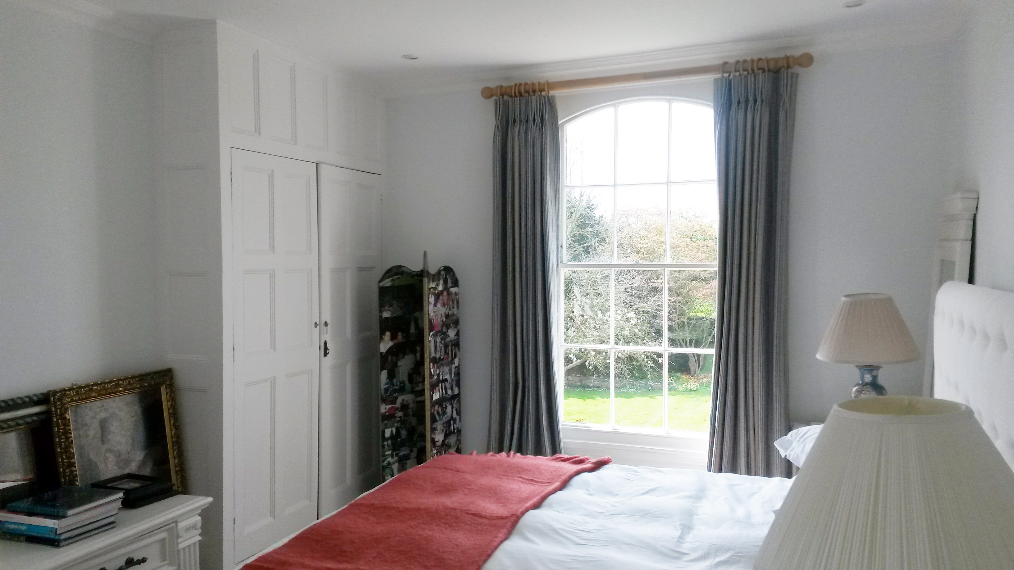 Ian Mankin lined and interlined triple / pinch pleat made to measure curtains, Dumbleton