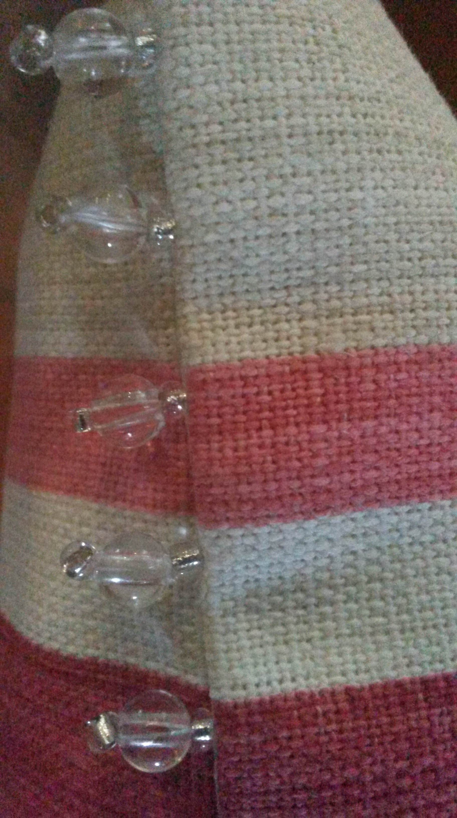 Bead trim detail on bespoke cushion in Laura Ashley fabric