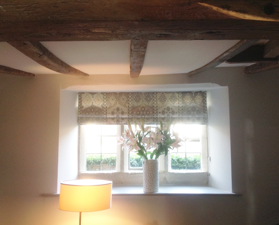 Interlined roman blind, Warwick fabric - Made to measure, Lower Slaughter
