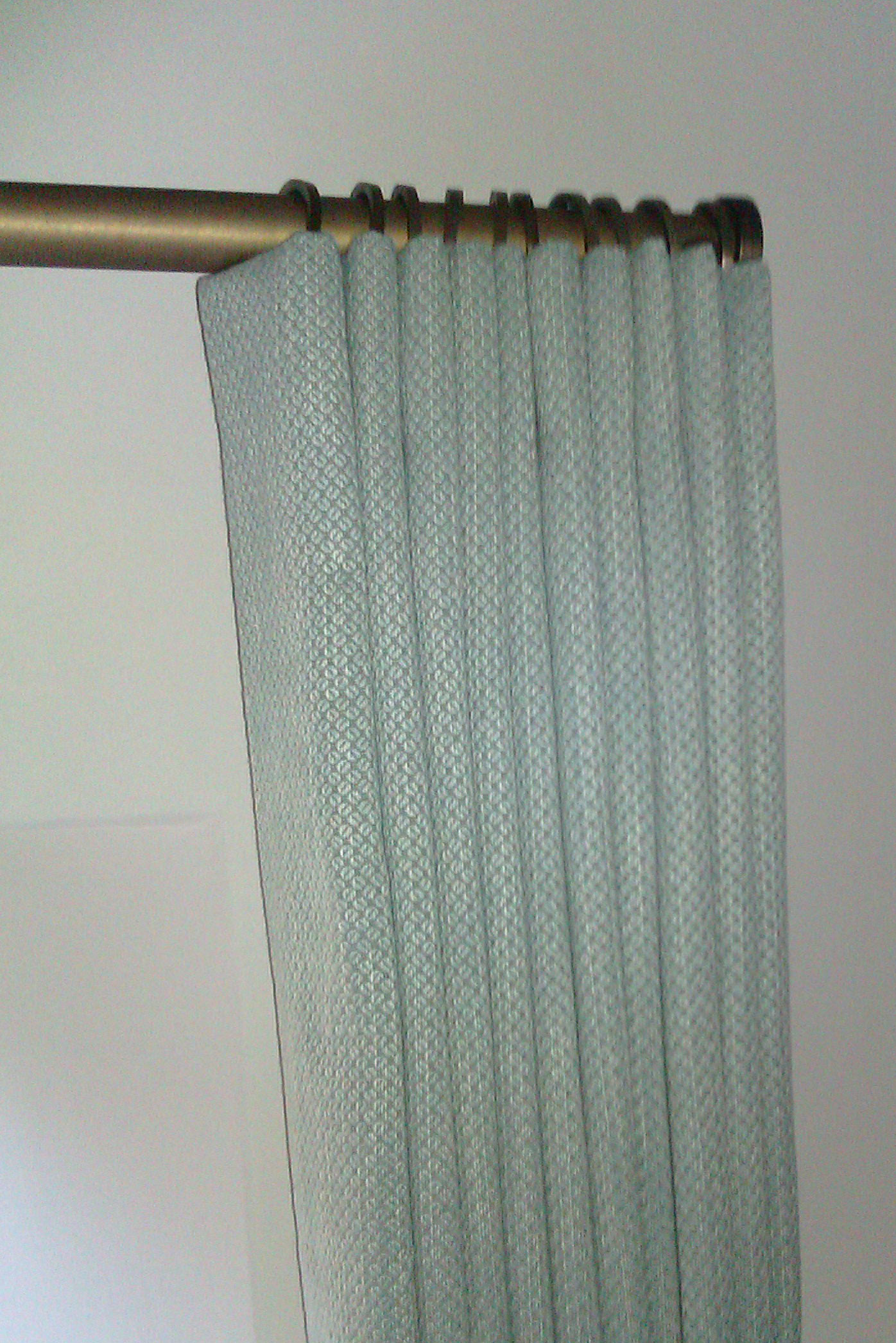 Mock wave heading on Walcot House bronze curtain pole - Stow on the Wold