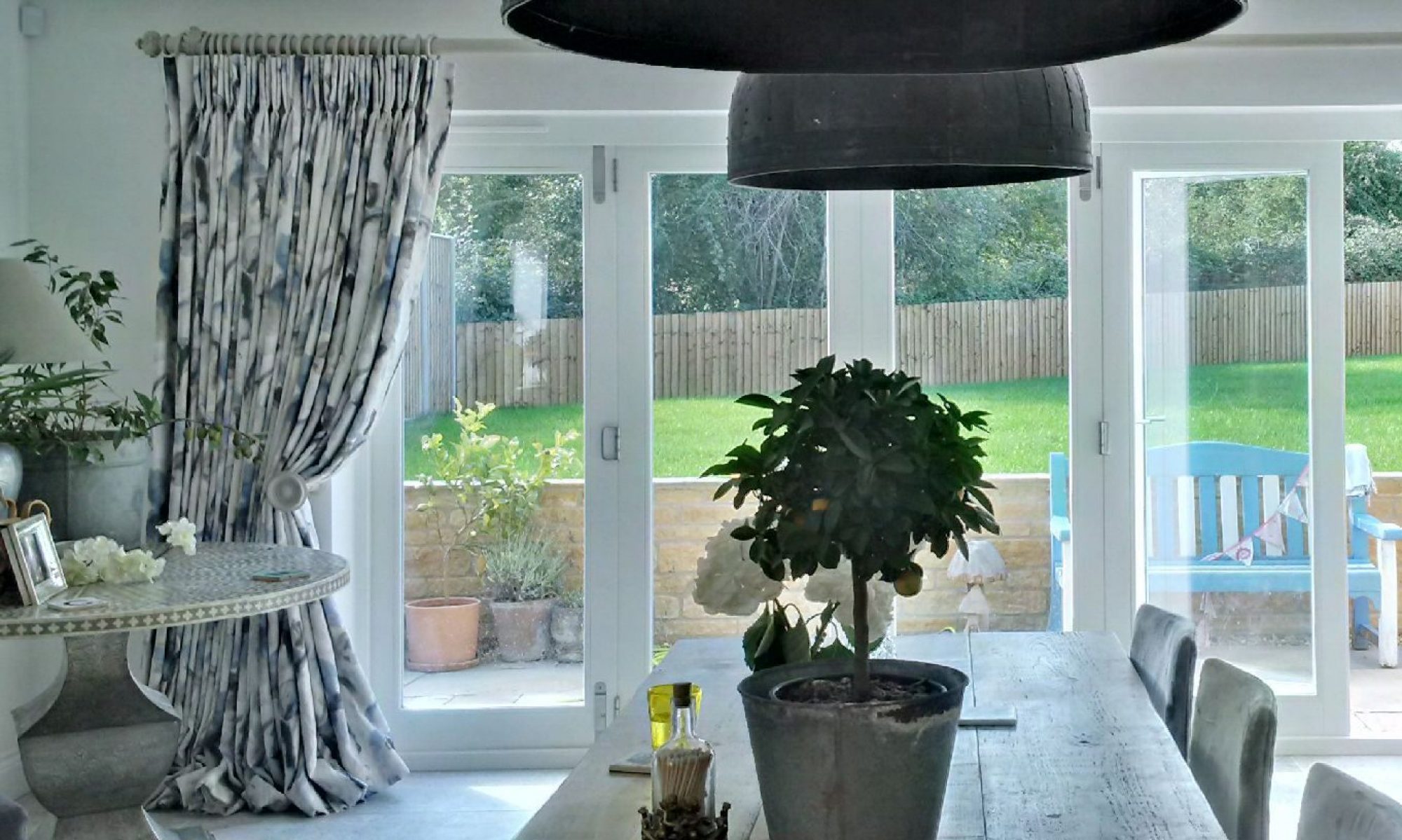 Zoffany Iris curtains with double pleat