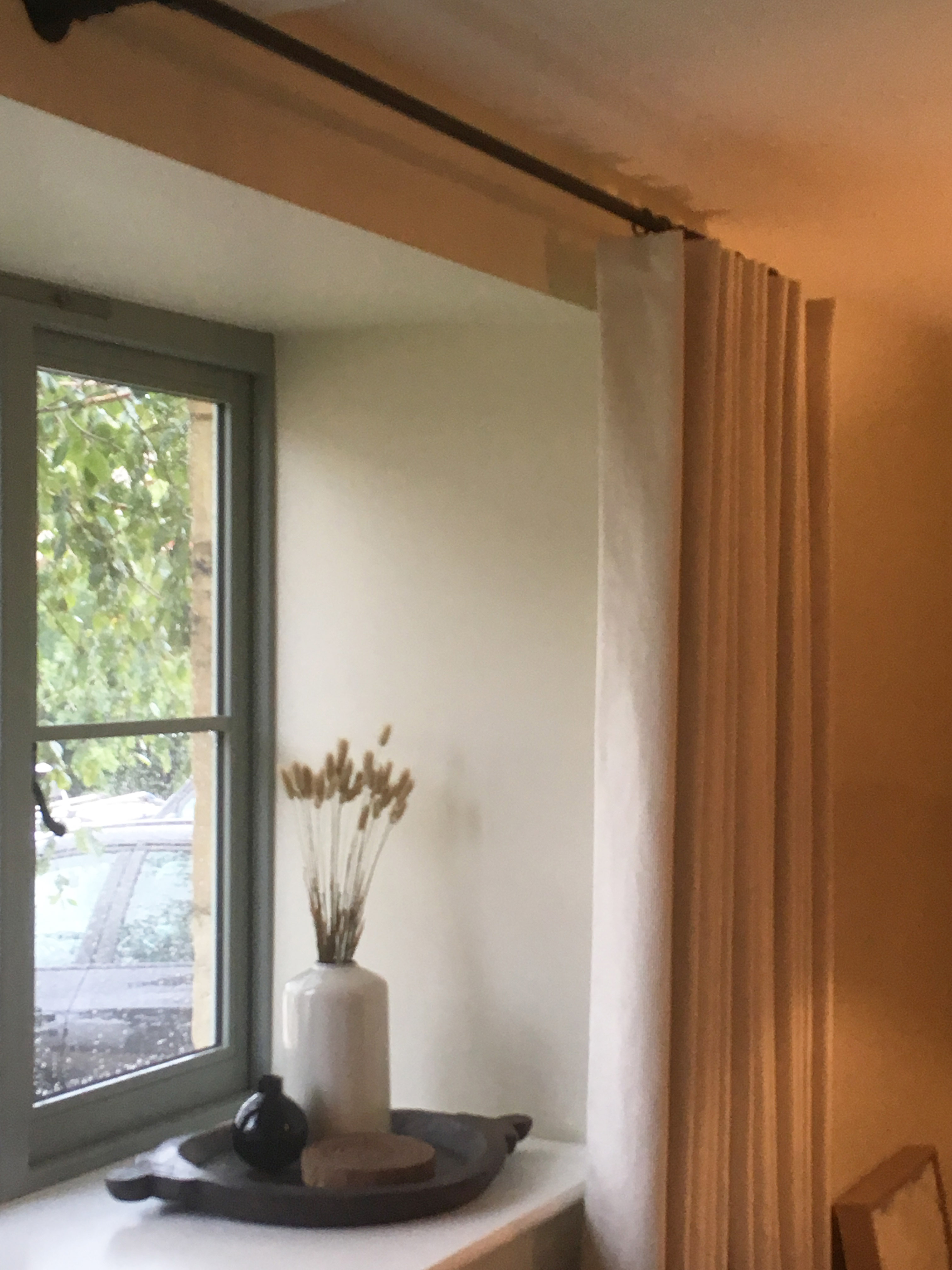 Mock wave curtains in Designers Guild corduroy on French 19mm curtain pole